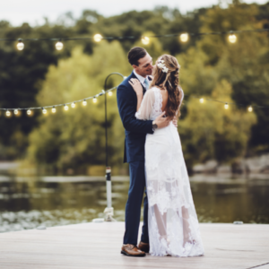 Custom bohemian wedding dress