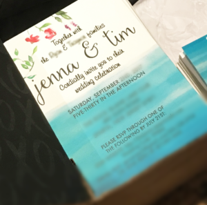 Hand painted wedding invites