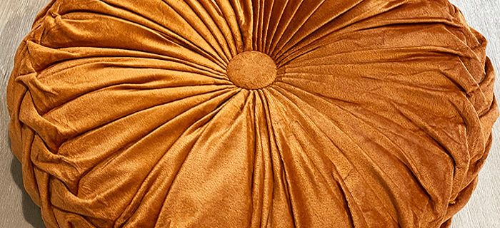 Burnt copper round pillow